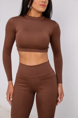 CROPPED MANGA LONGA CAFÉ TORRADO I-RED EMANA PLUS